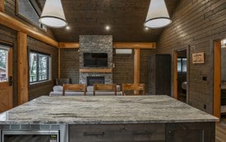 kitchen view of Bc Home Builders twin eagle log cabin kits
