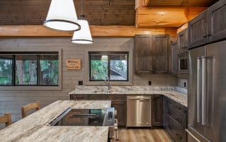 kitchen view in log cabin kit