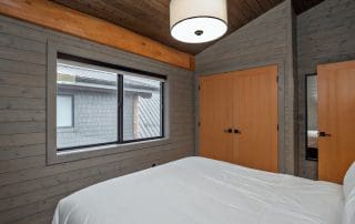 bedroom in custom built log cabin