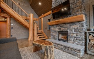 Log fire place