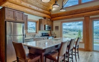 Interior of BC Home Builders Custom Built Post and Beam Log Home.