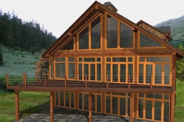 Timber Frame Log Home Custom Built Floor Plans, BC Log Home Builders.