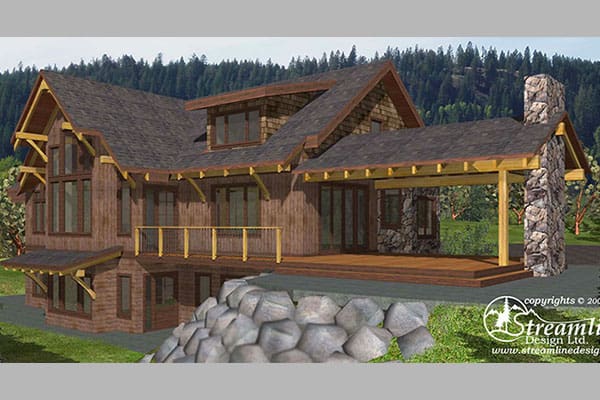 Timber Frame Log Home Custom Built Floor Plans.
