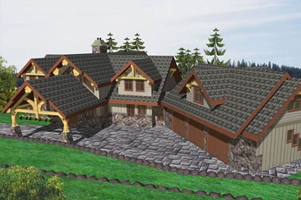 Timber Frame Log Home Custom Built Floor Plans, BC Log Home Builders.