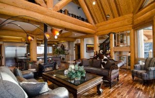 Interior of Custom Built Log Home