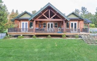 Exterior view of BC Builders Custom built log home.