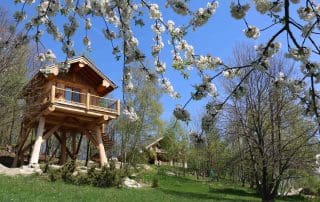 BC Builders custom built log cabin in Italy.