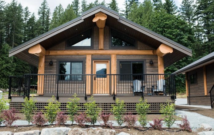 Exterior view of BC Builders Post and Beam Cabin.