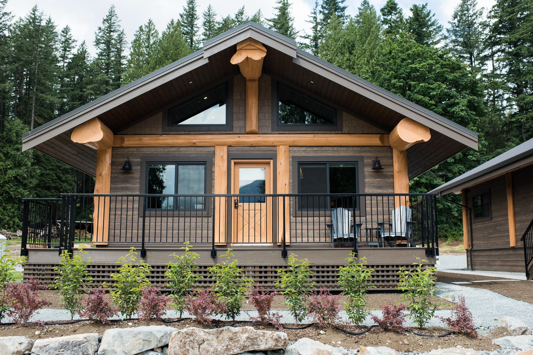 Exterior view of BC Builders Post and Beam Cabin.