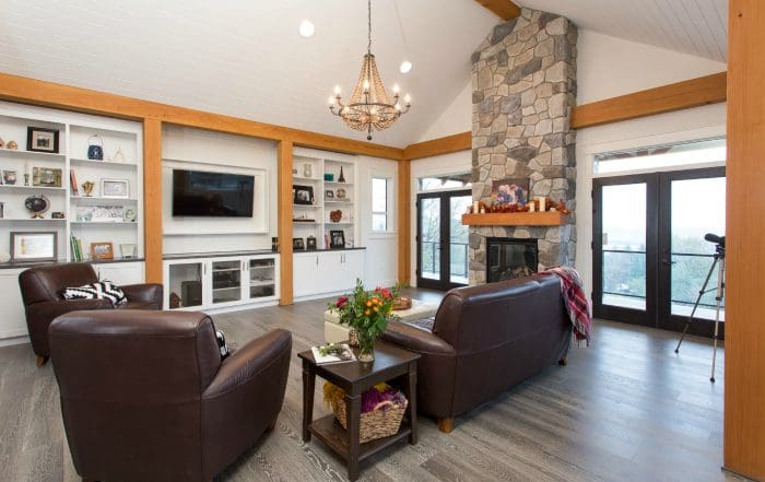 Interior view of BC Builders Custom built log home.