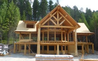 Exterior view of BC Builders Custom built log home.