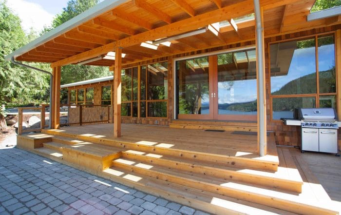 BC Builders custom built timber frame deck.
