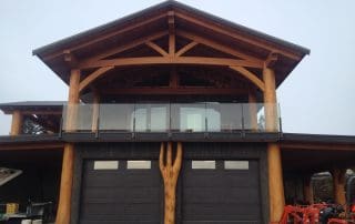 Exterior view of BC Builders Custom built timber hybrid log home.