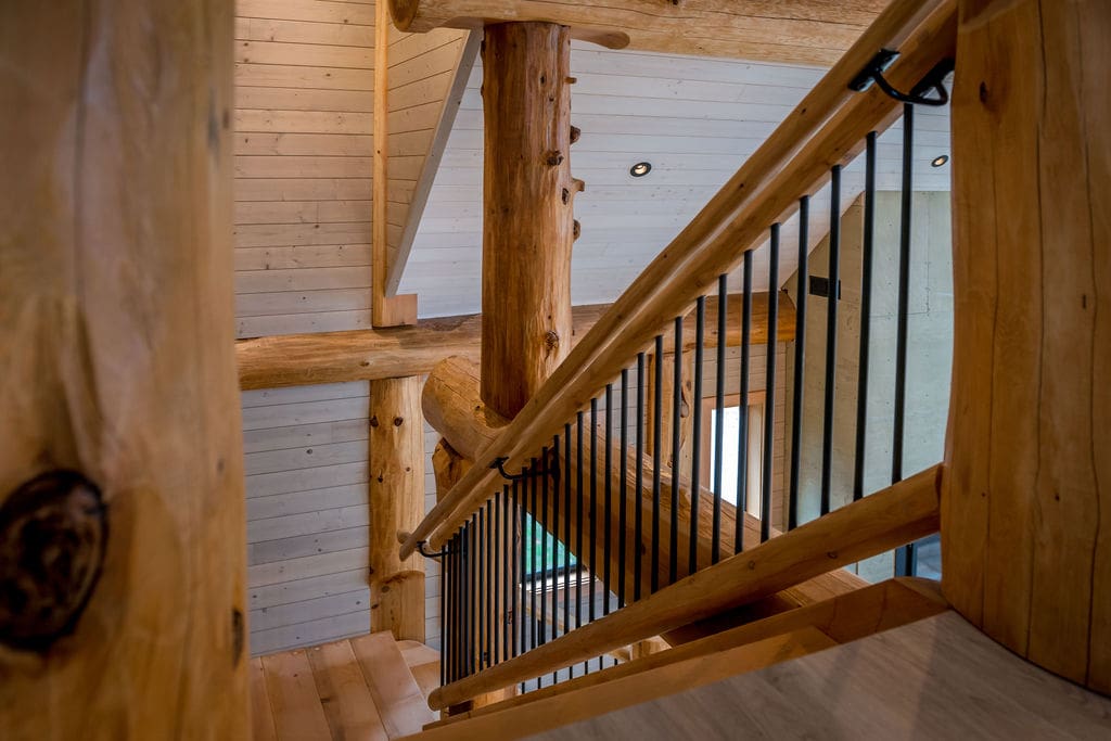 B.C Home Builders Log Cabin Kits custom built stairs
