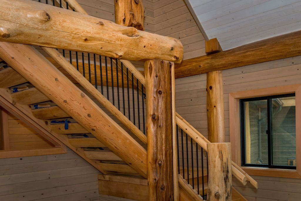 B.C Home Builders Log Cabin Kits custom built stairs